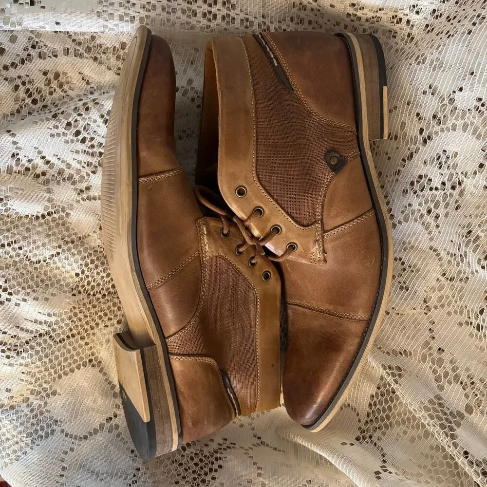 Steve Madden Men's US 14 Dark Tan Leather Chukka Ankle Boots